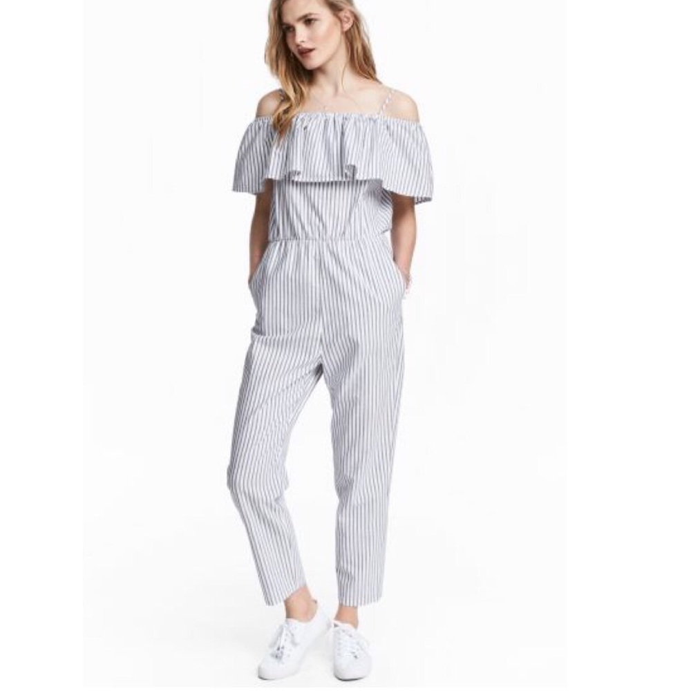 H&M Striped Jumpsuit